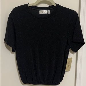 R D style glitter black tee small